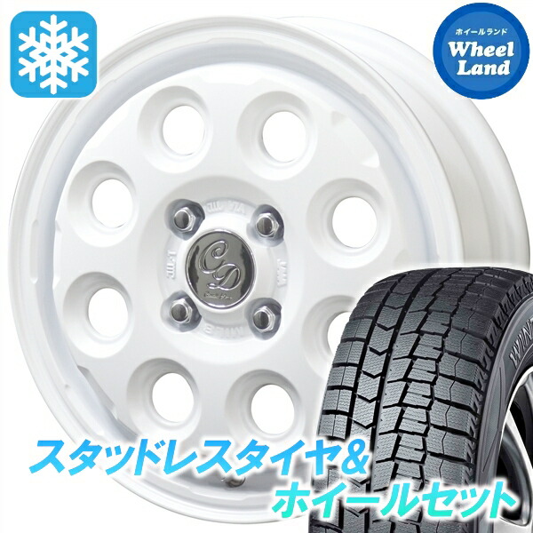 【25日(土)5の付く日限定クーポン!!】【タイヤ交換対象】スズキ ハスラー MR31S KYOHO カワイイ　デコル ネイチャー マットホワイト ダンロップ ウインターマックス WM02 165/65R14 14インチ スタッドレスタイヤ&ホイールセット 4本1台分｜ホイールランド 店