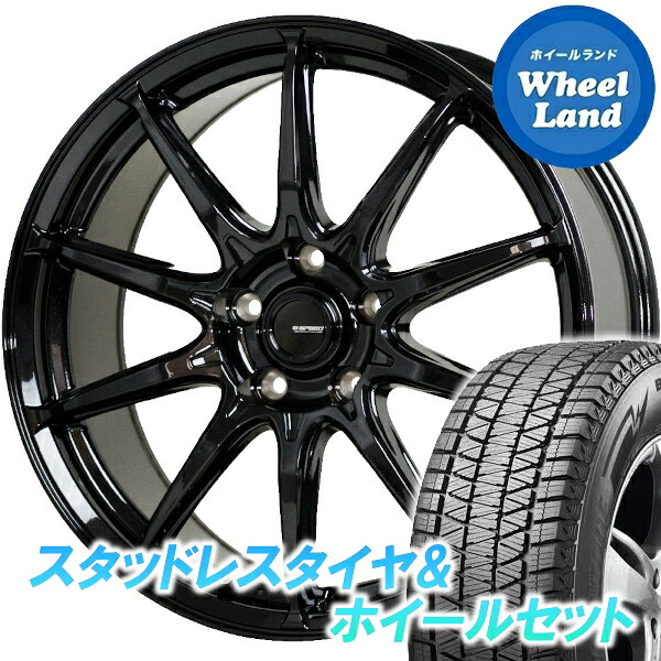 【10日(金)期間限定クーポン!!】【タイヤ交換対象】 ホットスタッフ Gスピード G-05 メタリックブラック ブリヂストン ブリザック DM-V3 235/55R18 18インチ スタッドレスタイヤ&ホイールセット 4本1台分