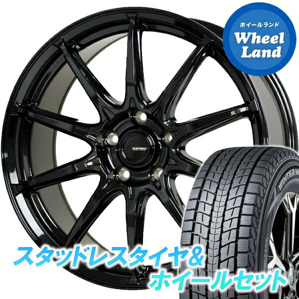 【10日(金)期間限定クーポン!!】【タイヤ交換対象】 ホットスタッフ Gスピード G-05 メタリックブラック ダンロップ ウインターマックス SJ8+ 235/60R18 18インチ スタッドレスタイヤ&ホイールセット 4本1台分