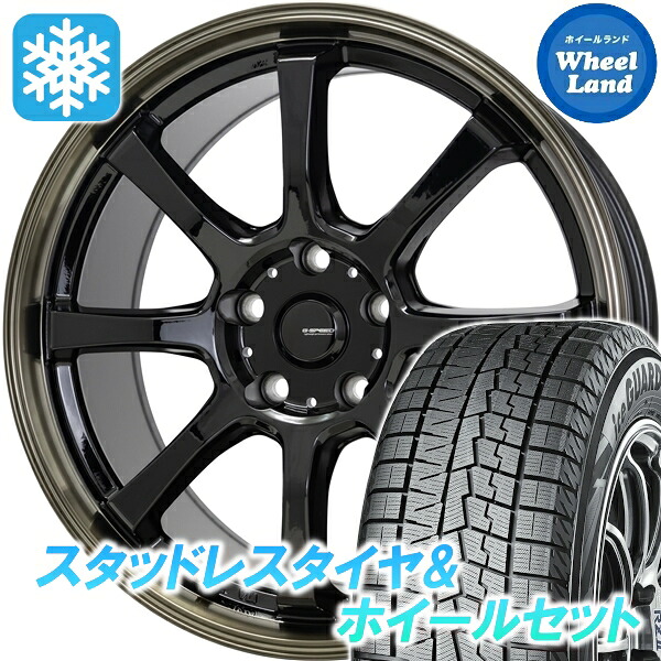 【25日(土)5の付く日限定クーポン!!】【タイヤ交換対象】 ホットスタッフ Gスピード P-08 BK/ブロンズクリア ヨコハマ アイスガード 7 IG70 225/50R18 18インチ スタッドレスタイヤ&ホイールセット 4本1台分｜ホイールランド 店