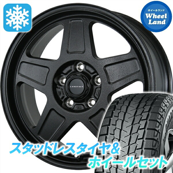 【25日(土)5の付く日限定クーポン!!】【タイヤ交換対象】ミツビシ デリカD:5 CV5W/CV1W 4WD トピー ランドフット GWD ラギッドブラック ヨコハマ アイスガード SUV G075 225/70R16 16インチ スタッドレスタイヤ&ホイールセット 4本1台分｜ホイールランド 店