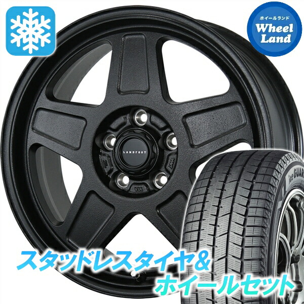 【10日(金)期間限定クーポン!!】【タイヤ交換対象】トヨタ カローラ ルミオン 全車 トピー ランドフット GWD ラギッドブラック ヨコハマ アイスガード 8 IG80 215/45R17 17インチ スタッドレスタイヤ&ホイールセット 4本1台分
