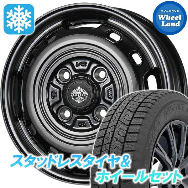 【10日(金)期間限定クーポン!!】【タイヤ交換対象】スズキ ソリオ バンディット MA15系 トピー ランドフット XFG スモーククリア/PO トーヨー オブザーブ GIZ2 165/65R14 14インチ スタッドレスタイヤ&ホイールセット 4本1台分