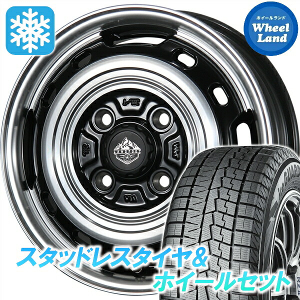 【10日(金)期間限定クーポン!!】【タイヤ交換対象】スズキ アルト ラパン HE33系 トピー ランドフット XFG グロスブラック/PO ヨコハマ アイスガード 7 IG70 155/65R14 14インチ スタッドレスタイヤ&ホイールセット 4本1台分