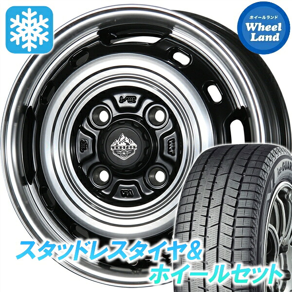 【10日(金)期間限定クーポン!!】【タイヤ交換対象】スズキ ソリオ MA27S、37S トピー ランドフット XFG グロスブラック/PO ヨコハマ アイスガード 8 IG80 165/65R15 15インチ スタッドレスタイヤ&ホイールセット 4本1台分