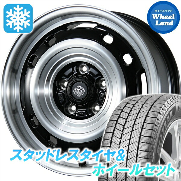 【25日(土)5の付く日限定クーポン!!】【タイヤ交換対象】トヨタ カローラ ルミオン 全車 トピー ランドフット XFG グロスブラック/PO ブリヂストン ブリザック VRX3 205/55R16 16インチ スタッドレスタイヤ&ホイールセット 4本1台分|ホイールランド 店