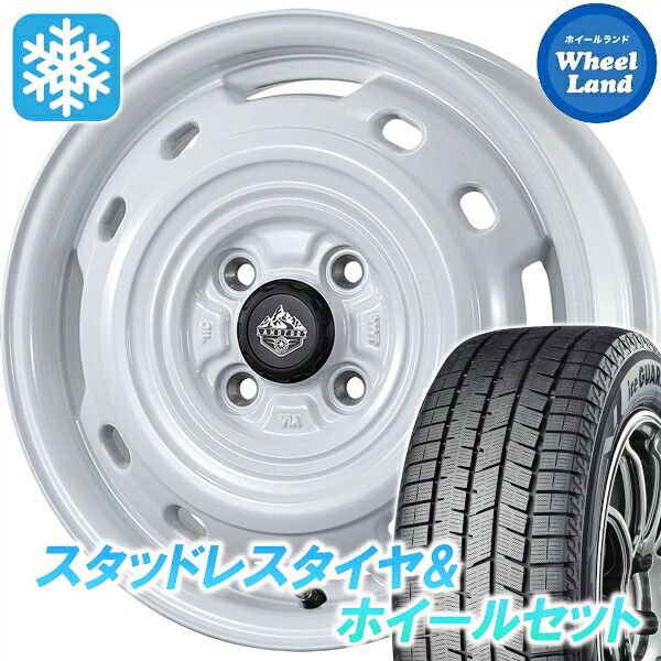 【10日(金)期間限定クーポン!!】【タイヤ交換対象】スズキ ソリオ MA27S、37S トピー ランドフット XFG ホワイト ヨコハマ アイスガード 8 IG80 165/65R15 15インチ スタッドレスタイヤ&ホイールセット 4本1台分