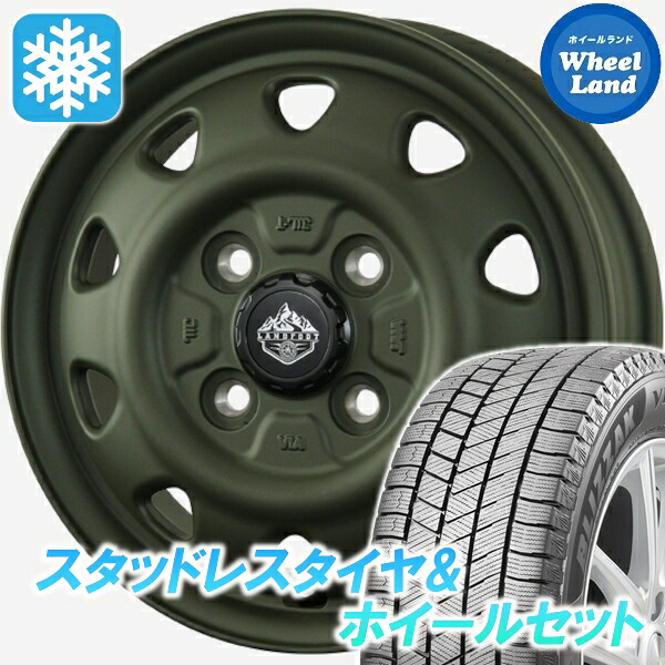 【25日(土)5の付く日限定クーポン!!】【タイヤ交換対象】スズキ シボレークルーズ HR系 トピー ランドフット SWZ オリーブドラブ ブリヂストン ブリザック VRX3 165/65R15 15インチ スタッドレスタイヤ&ホイールセット 4本1台分|ホイールランド 店