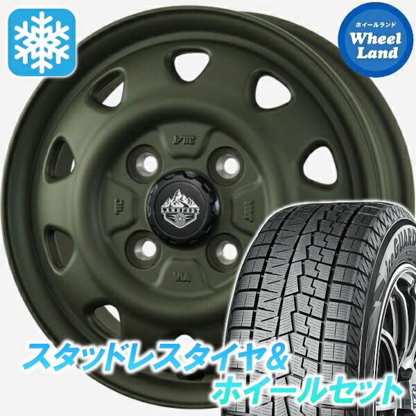 【10日(金)期間限定クーポン!!】【タイヤ交換対象】ダイハツ ソニカ L400系 トピー ランドフット SWZ オリーブドラブ ヨコハマ アイスガード 7 IG70 155/65R14 14インチ スタッドレスタイヤ&ホイールセット 4本1台分