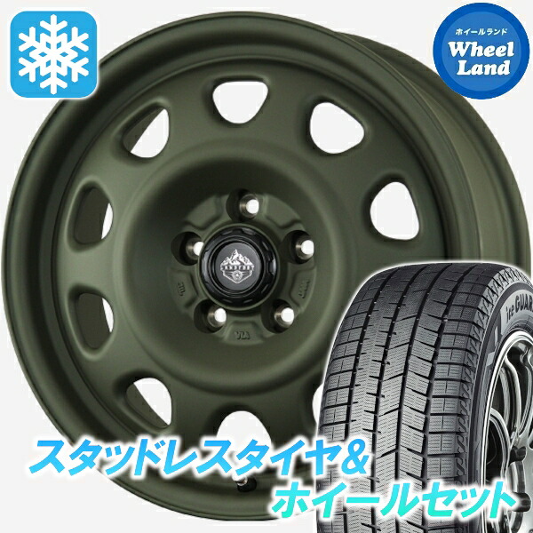 【10日(金)期間限定クーポン!!】【タイヤ交換対象】トヨタ カローラ ルミオン 全車 トピー ランドフット SWZ オリーブドラブ ヨコハマ アイスガード 8 IG80 215/45R17 17インチ スタッドレスタイヤ&ホイールセット 4本1台分