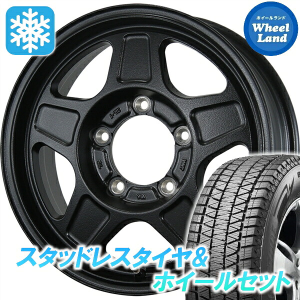 【20日(月)0の付く日限定クーポン!!】【タイヤ交換対象】マツダ AZオフロード JM23W トピー ランドフット GWD ラギッドブラック ブリヂストン ブリザック DM-V3 175/80R16 16インチ スタッドレスタイヤ&ホイールセット 4本1台分 82,335円