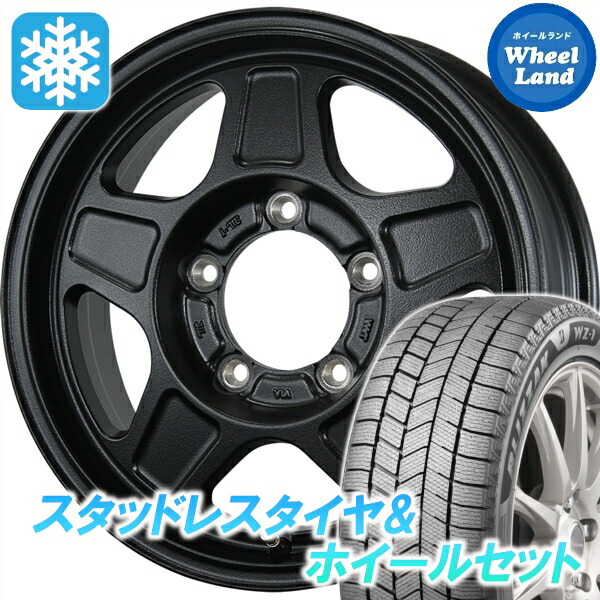 【25日(土)5の付く日限定クーポン!!】【タイヤ交換対象】スズキ ジムニーシエラ カスタム トピー ランドフット GWD ラギッドブラック ブリヂストン ブリザック WZ-1 215/70R16 16インチ スタッドレスタイヤ&ホイールセット 4本1台分｜ホイールランド 店