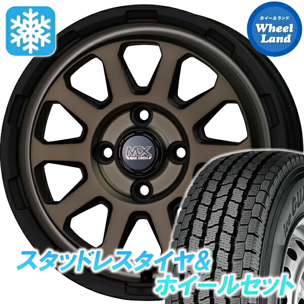 【10日(金)期間限定クーポン!!】【タイヤ交換対象】トヨタ プロボックス 160系 ホットスタッフ マッドクロス レンジャー マットBR ヨコハマ アイスガード iG91 155/80R14 14インチ スタッドレスタイヤ&ホイールセット 4本1台分