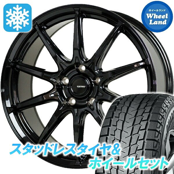 【10日(金)期間限定クーポン!!】【タイヤ交換対象】トヨタ ハリアー 60系 ホットスタッフ Gスピード G-05 メタリックブラック ヨコハマ アイスガード SUV G075 235/55R18 18インチ スタッドレスタイヤ&ホイールセット 4本1台分