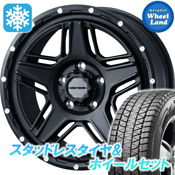 【25日(土)5の付く日限定クーポン!!】【タイヤ交換対象】ミツビシ デリカD:5 CV5W/CV1W 4WD ウェッズ マッドヴァンス 07 フルマットBK ブリヂストン ブリザック DM-V3 215/70R16 16インチ スタッドレスタイヤ&ホイールセット 4本1台分|ホイールランド 店