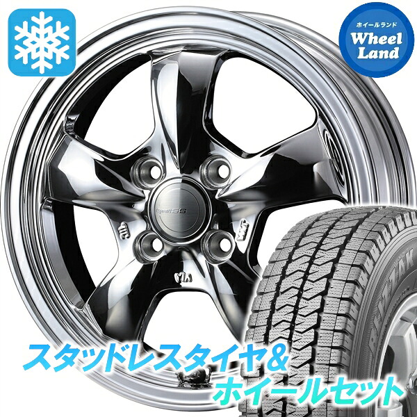 【25日(土)5の付く日限定クーポン!!】【タイヤ交換対象】ダイハツ ハイゼット　トラック S200系 ウェッズ グラフト 5S ブライトスパッタリング ブリヂストン ブリザック VL10 145/80R12 12インチ スタッドレスタイヤ&ホイールセット 4本1台分｜ホイールランド 店