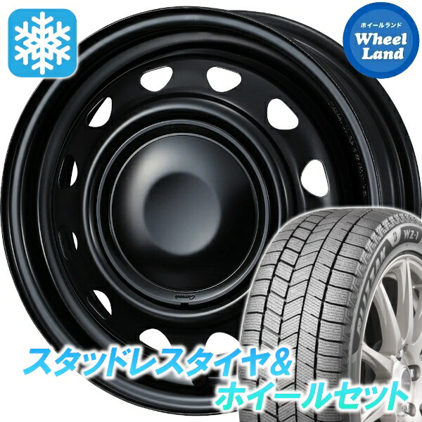 【15日(水)お得なクーポン!!】【タイヤ交換対象】スズキ ソリオ MA15系 ウェッズ スチール ネオキャロ SMBK/BKキャップ ブリヂストン ブリザック WZ-1 165/65R14 14インチ スタッドレスタイヤ&ホイールセット 4本1台分