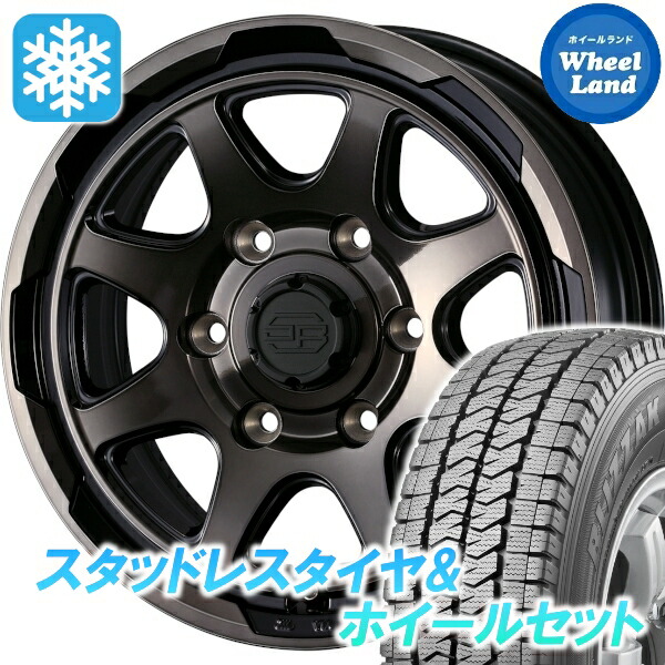 【25日(土)5の付く日限定クーポン!!】【タイヤ交換対象】トヨタ ハイエース 全グレード ウェッズ スタットベルク BKポリッシュ/BRクリア ブリヂストン ブリザック VL10 195/80R15 15インチ スタッドレスタイヤ&ホイールセット 4本1台分|ホイールランド 店