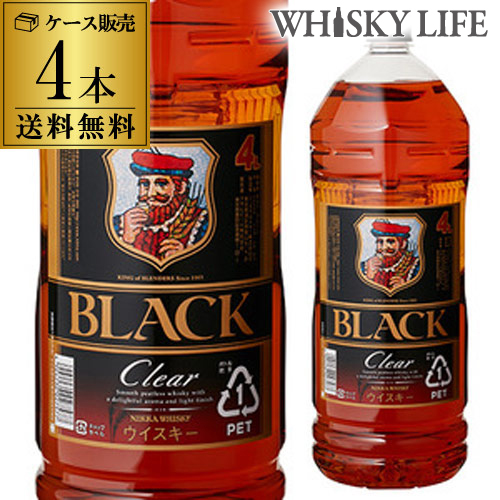 ニッカ ブラックニッカ クリア 37度 ペット 送料無料4L(4000ml)&times;4本ケース [ウイスキー][ウィスキー]whisky HTC 予約 2020/1/8以降発送予定