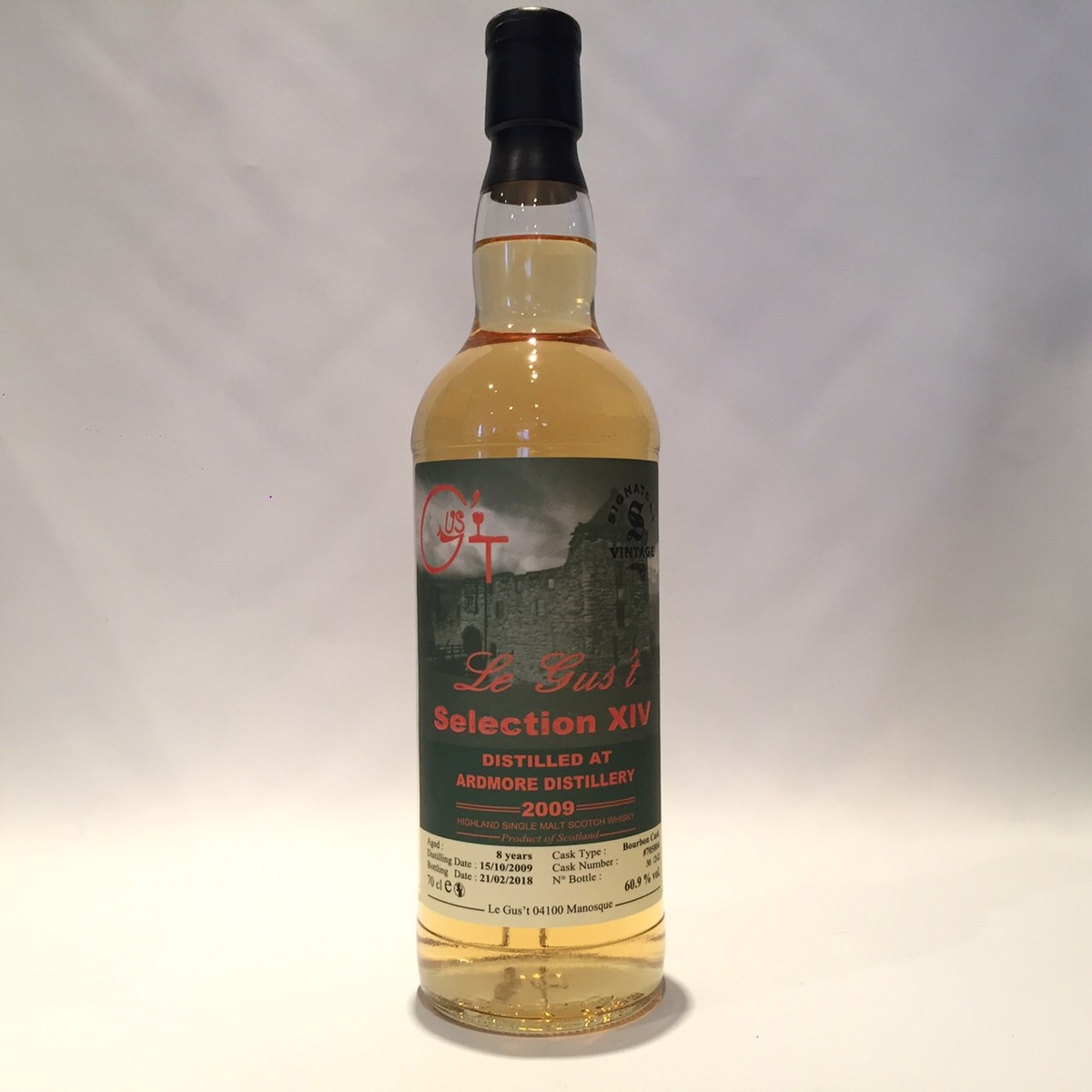アードモア Ardmore Signatory Vintage Vintage Le Gus´t 2009-2018 8 Years old 60.9 % vol./ 70 cl One of 242 Bourbon Cask matured Selection XIV