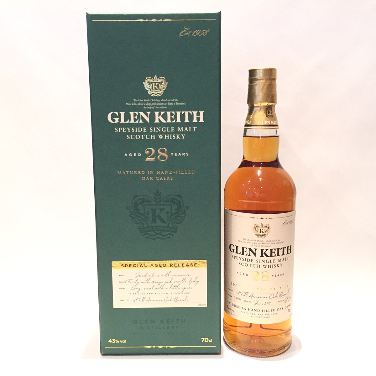 グレンキースGlen KeithOriginal BottlingDistillery Edition201928 Years old43% vol / 70clFirst Fill American Oak matured｜WHISKY SHOP
