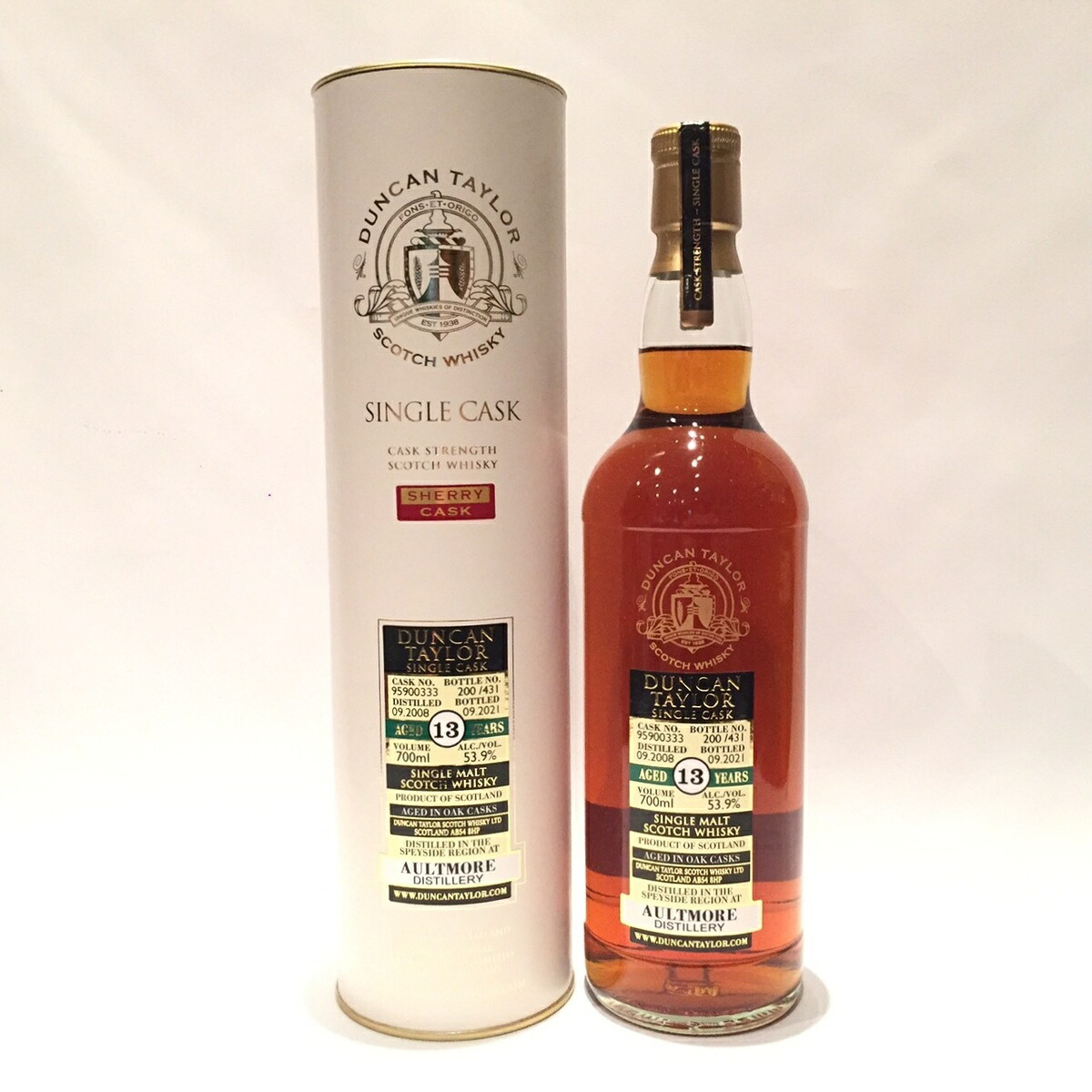 オルトモアAultmoreDuncan Taylor & Co. Ltd.Dimensions2008 - 202113 Years old53.9% ALC./VOL. / 700mlCask 95900333Sherry Cask matured｜WHISKY SHOP