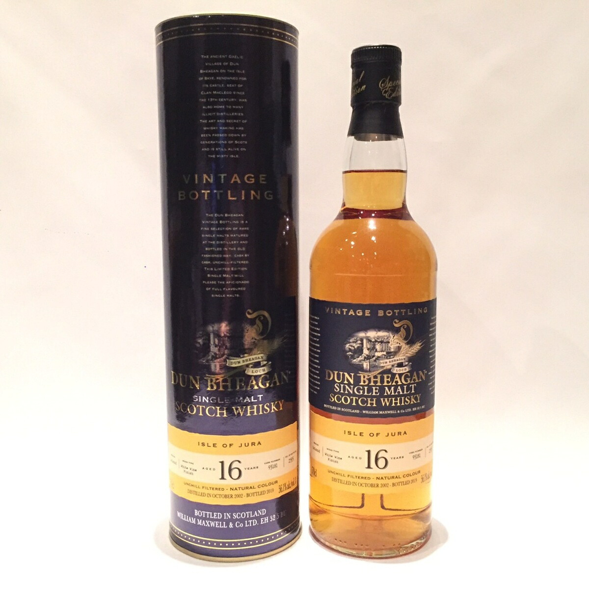 アイル オブ ジュラ Isle of Jura William Maxwell & Co. Ltd. Dun Bheagan 2002 - 2019 16 Years old 56.1% alc./vol. / 70cl One of 255 Cask 95181 White Wine Finish