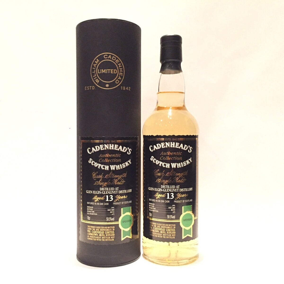 グレンエルギンGlen ElginWm. Cadenhead Ltd.Authentic Collection1991 - 200513 Years old59.5%vol / 70clButt maturedCask Strength Single Malt｜WHISKY SHOP
