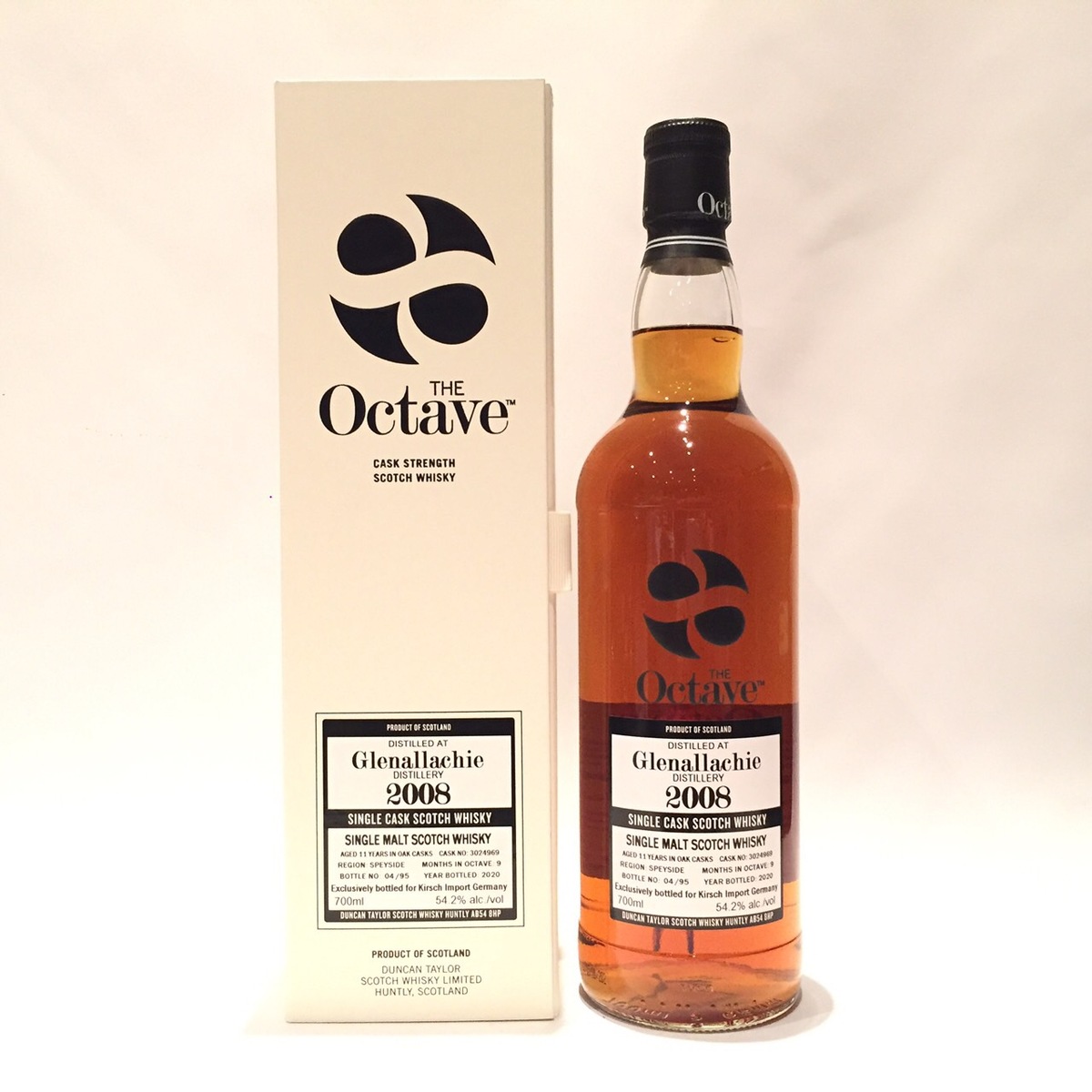 グレンアラヒ Glenallachie Duncan Taylor & Co. Ltd. the Octave 2008 - 2020 11 Years old 54.2% alc./vol / 700ml One of 95 Cask 3024969 Oak Cask matured Sherry Octave Finish 9 months in octave