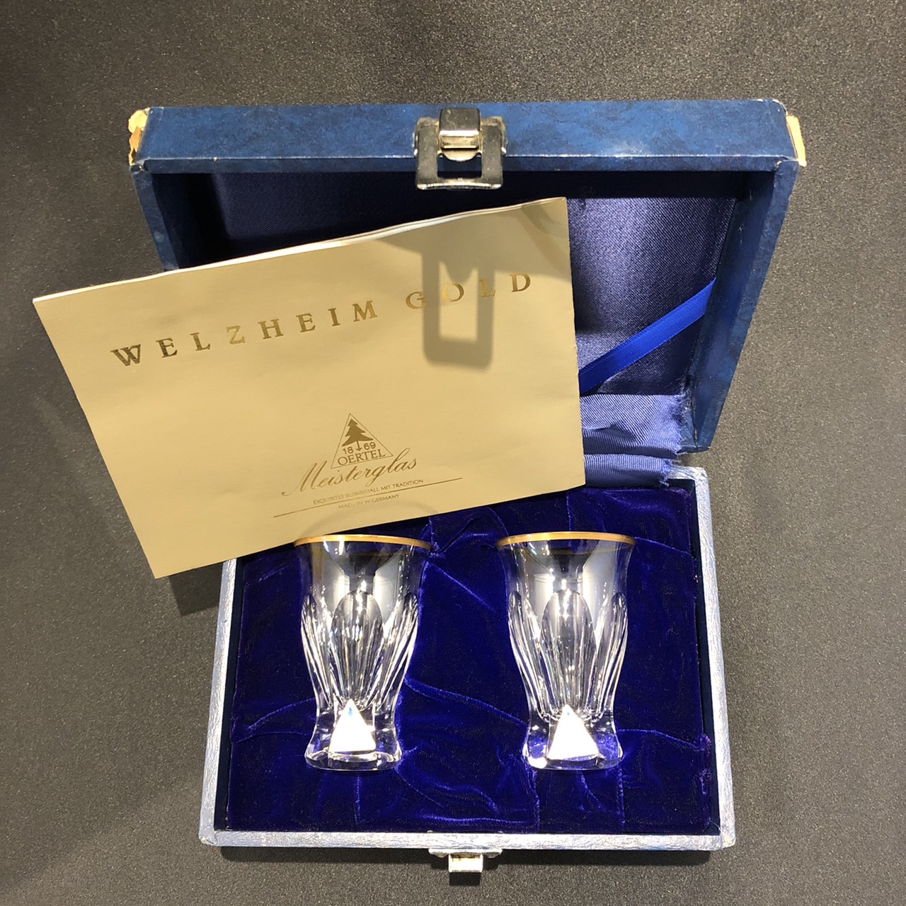 オーテル ベルツハイム ゴールドショットグラス 2客 セットOERTEL WELZHEIM GOLDSHOT GLASS SET OF 2