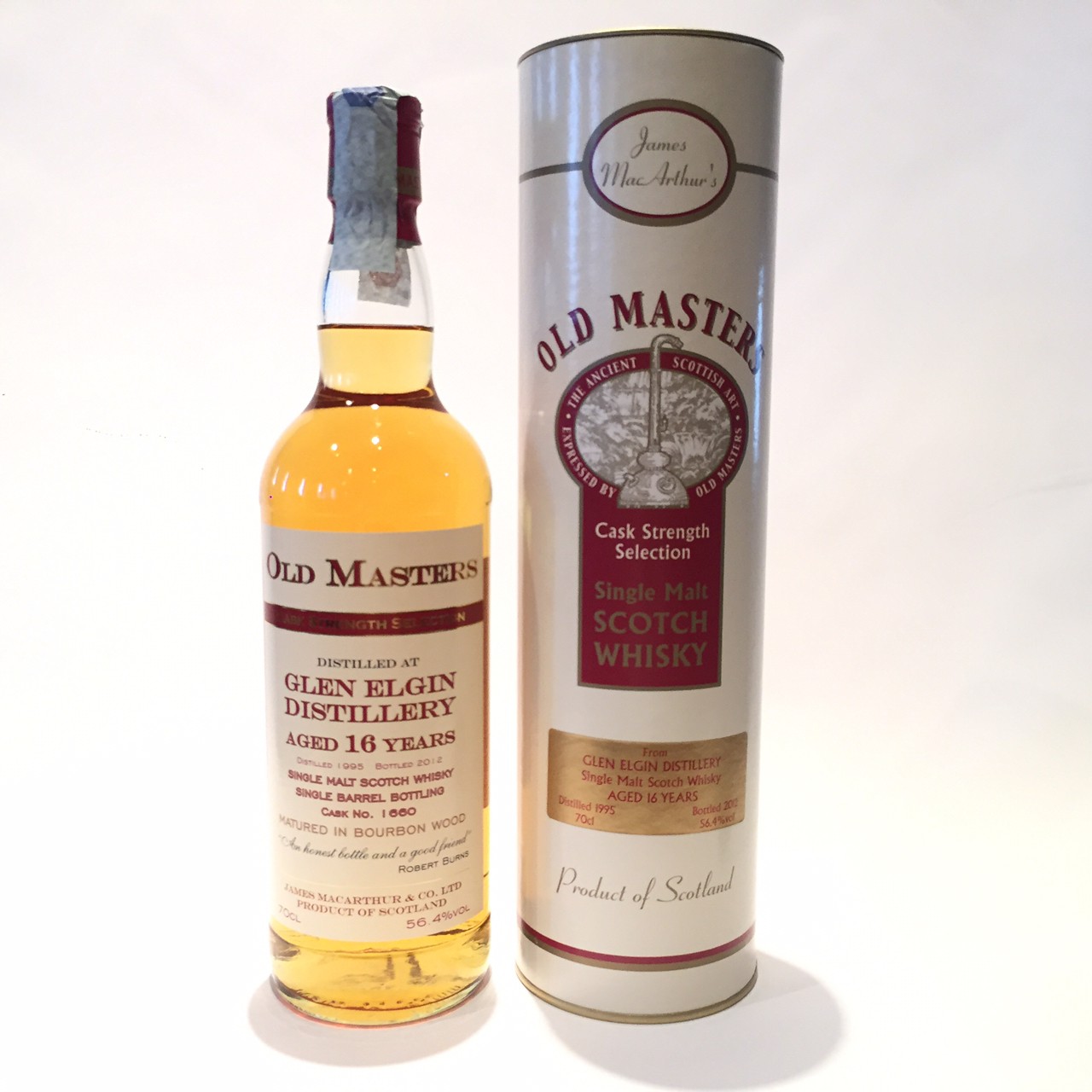 グレンエルギンGlen ElginJames MacArthurOld Master&acute;s Cask Strength Selection1995 - 201216 Years old56.4% / 700mlBourbon Wood maturedCask No.1660｜WHISKY SHOP