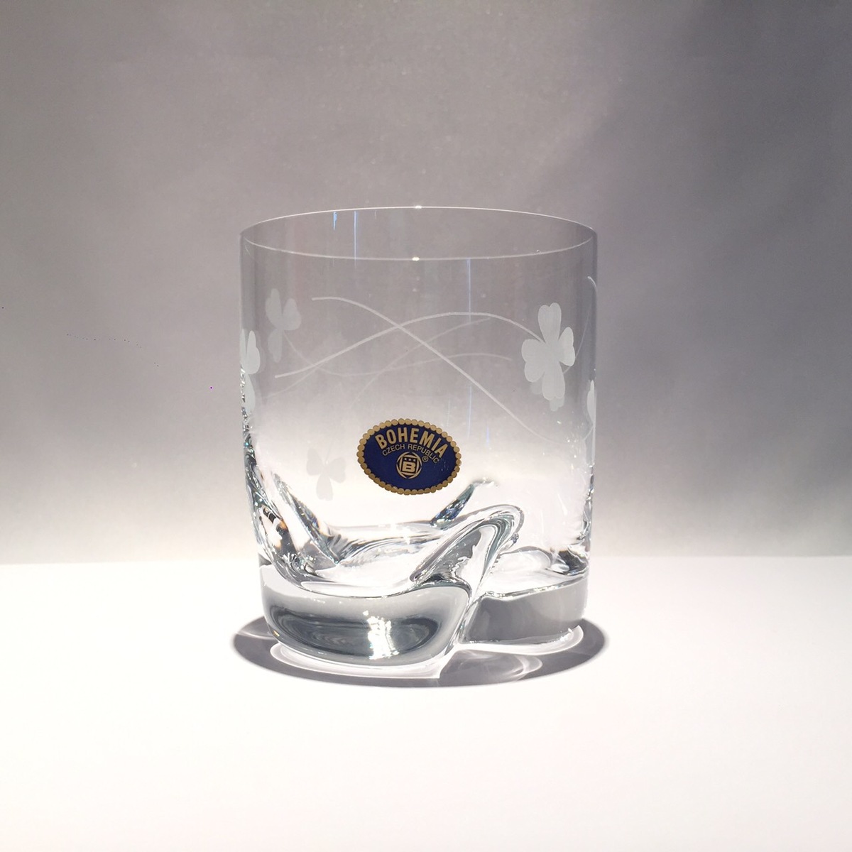 楽天市場】ボヘミアクリスタルロックグラスクローバー柄BOHEMIA