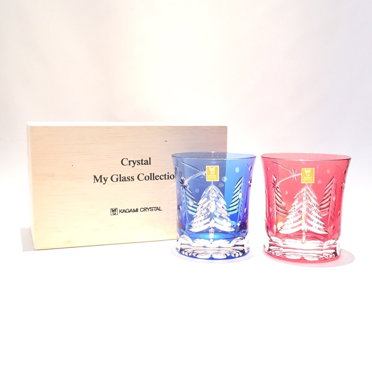 クリスタルガラス　松浦松夫　グラヴィール彫刻家　KAGAMI CRYSTAL 超希少品☆カガミクリスタル 松浦松夫 水差 茶器（切子、江戸