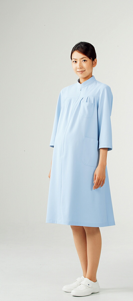 楽天市場 モンブラン 73 025 マタニティワンピース ７分袖ナースウェア 白衣のホワイトロード