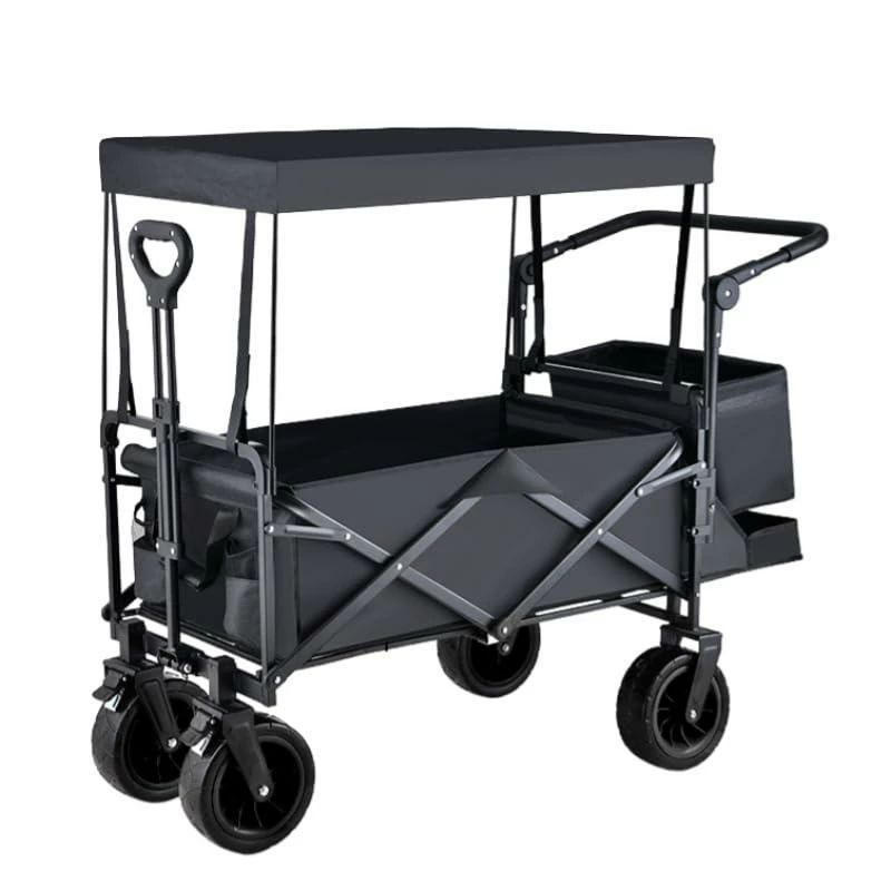 全品2点で5キャリーワゴン屋根付き大容量180l耐荷重225kgアウトドアワゴン特大タイヤ折りたたみ式キャリーカートワンタッチ収束式組立不要ショッピングカート台