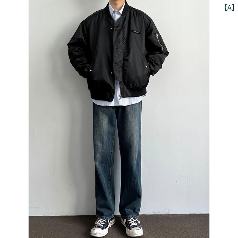 メンズ流行り物春夏秋冬かっこいいオシャレモテ成人男性用成人男性服服韓国分かりやすい成年者ティーンブルーウォッシュドジーンズハイウエスト脚長成り行きアメリカンレトロスリムフィットストレートレッグフレア