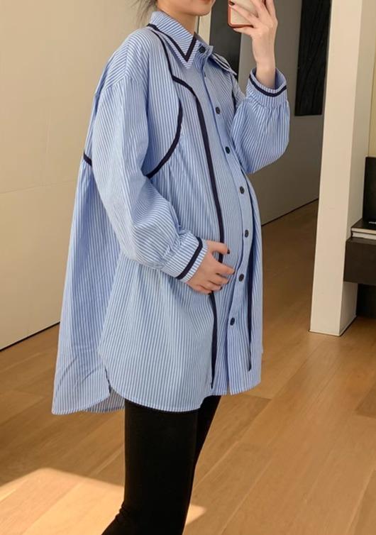 レディース流行り物春夏秋愛くるしい今めかしいマタニティ懐胎中もの言う花乳飲み子プルオーバーズボン下長ズボン長袖レギンストップスブラウスボトムスゆったり分かりやすい縞模様