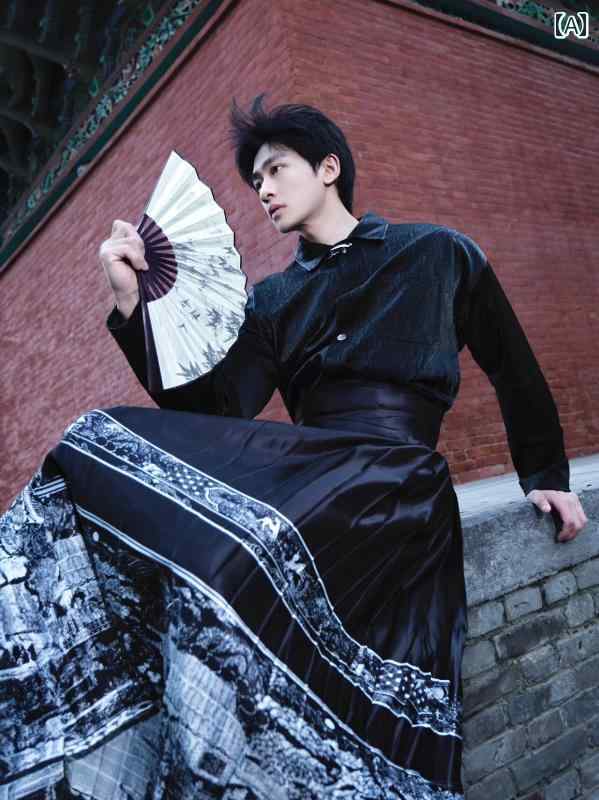 メンズ流行り物春夏秋冬かっこいいオシャレモテ成人男性用成人男性服服韓国分かりやすい成年者中国スコートメンズ夏レトロスタイル唐背広演戯服中華風メンズレトロ御召しものズボン下スコート日常着漢服