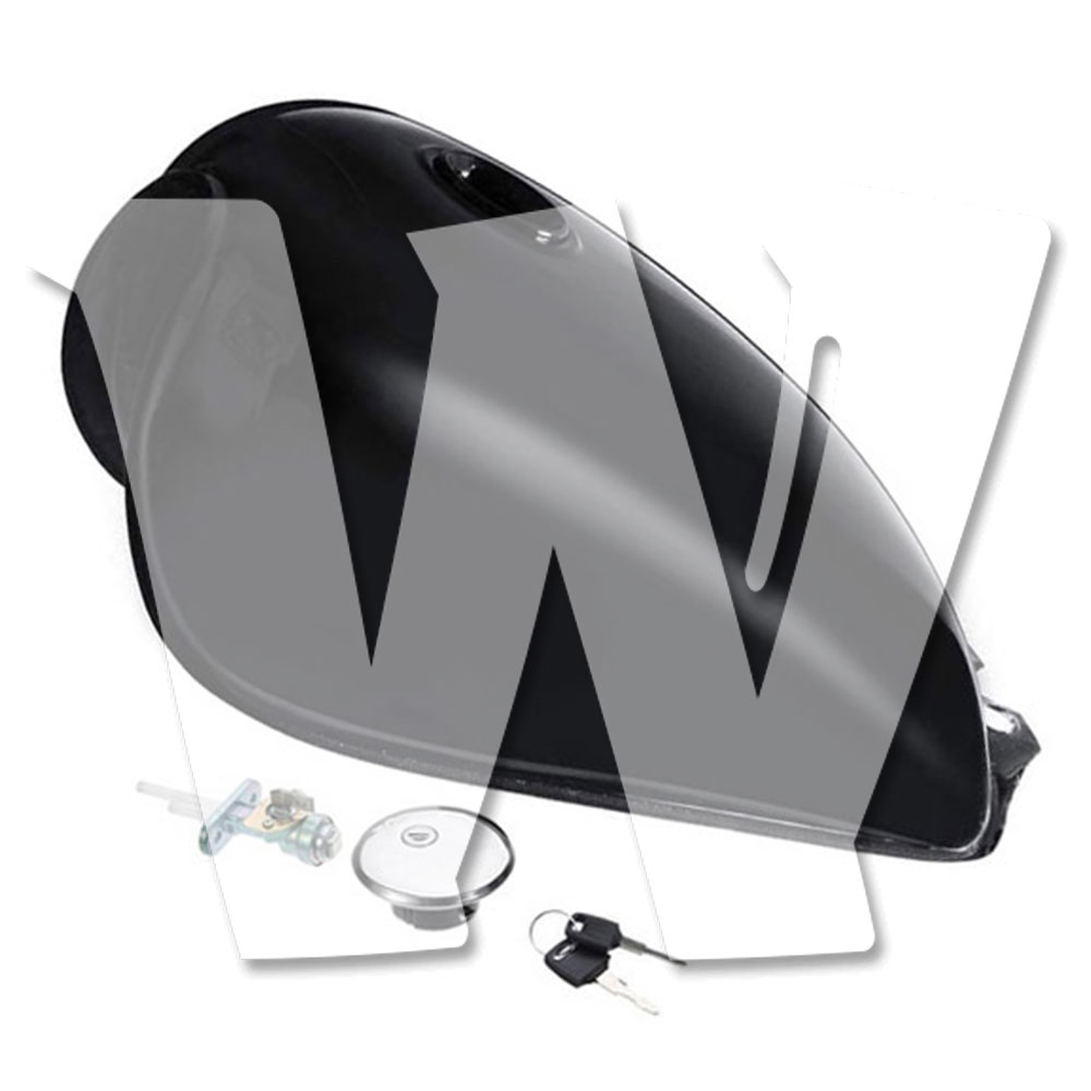 スズキ GN125 GN250 ガソリンタンク 9L 【光沢黒】 塗装済 社外品 新品 タンクキャップ ガソリンコック キー付属 汎用パーツ オートバイ バイク 純正交換用
