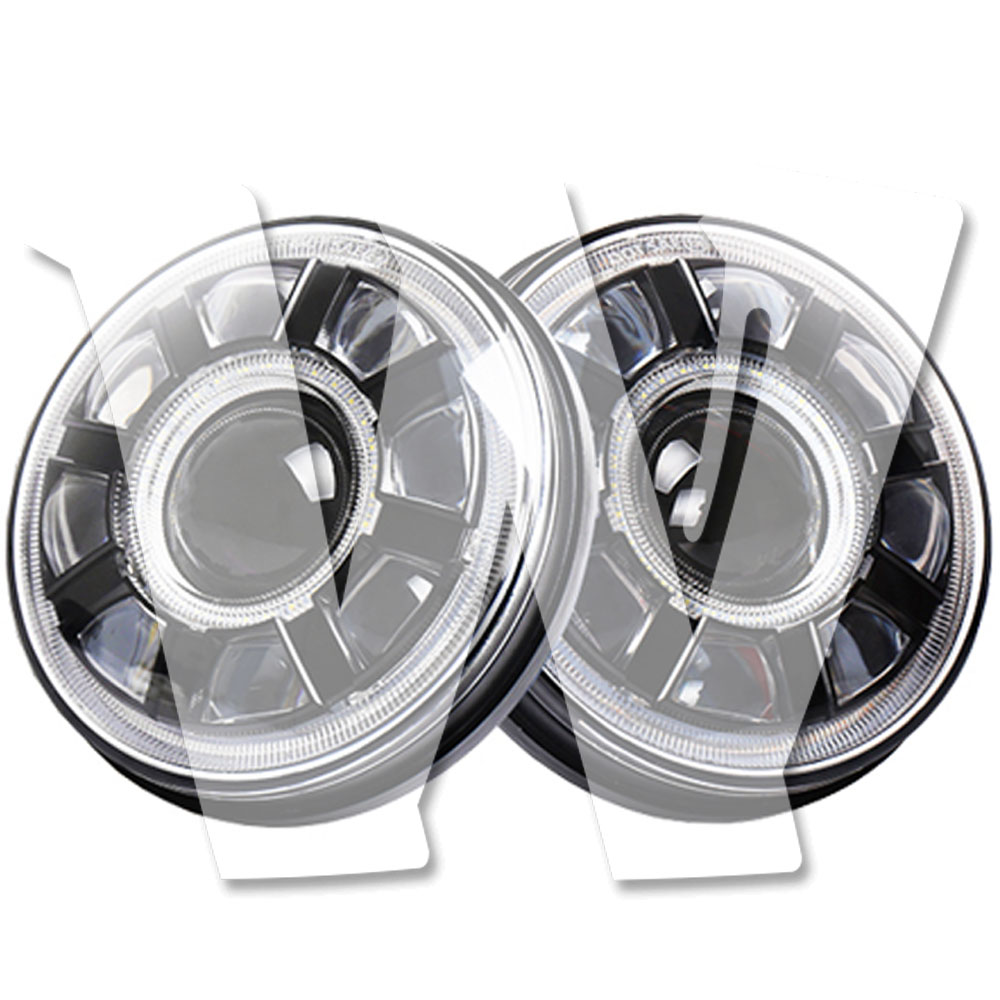 DOT承認 60W 7インチ LED ヘッドライト Hi.Low.DRLタイプ ハイ/ロー/ディライト切替式 6500K ホワイト ウインカー アンバー ジープ ラングラー JK スズキ ジムニー TJ ハマー H1 H2 Land Rover トヨタ 日産 ホンダ 三菱 スバル MINI H4~H13変換コネクタ 車検対応 2個