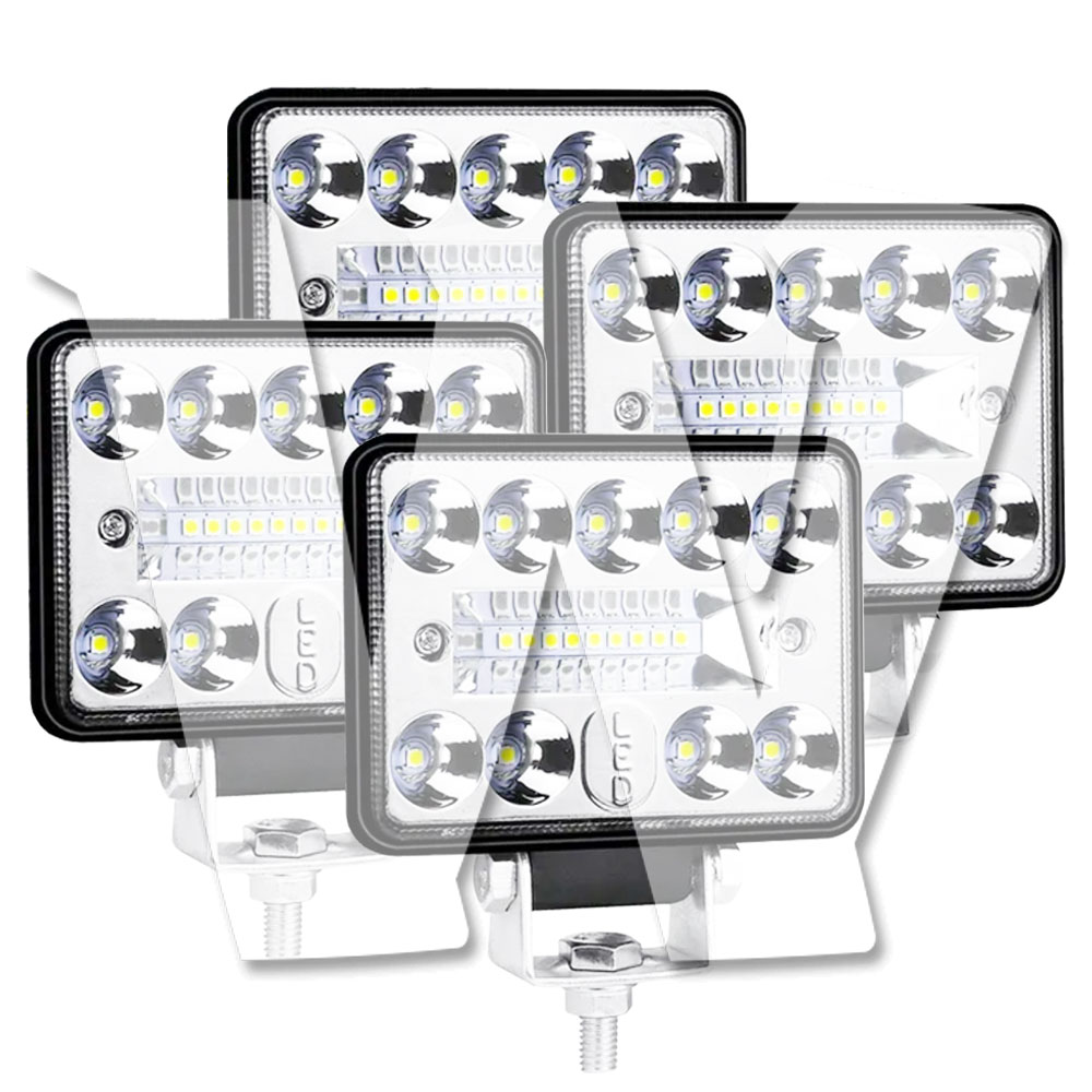 【3インチ 4個セット】LED ワークライト 作業灯 3インチ 54W 6500K 超広角 ホワイト 2800LM 12V/24V 前照灯 投光器 防水 防塵 防震 オートバイ SUV 大型車 トラック ランクル 除雪車 漁船 トラクター 漁業用 道路 汎用