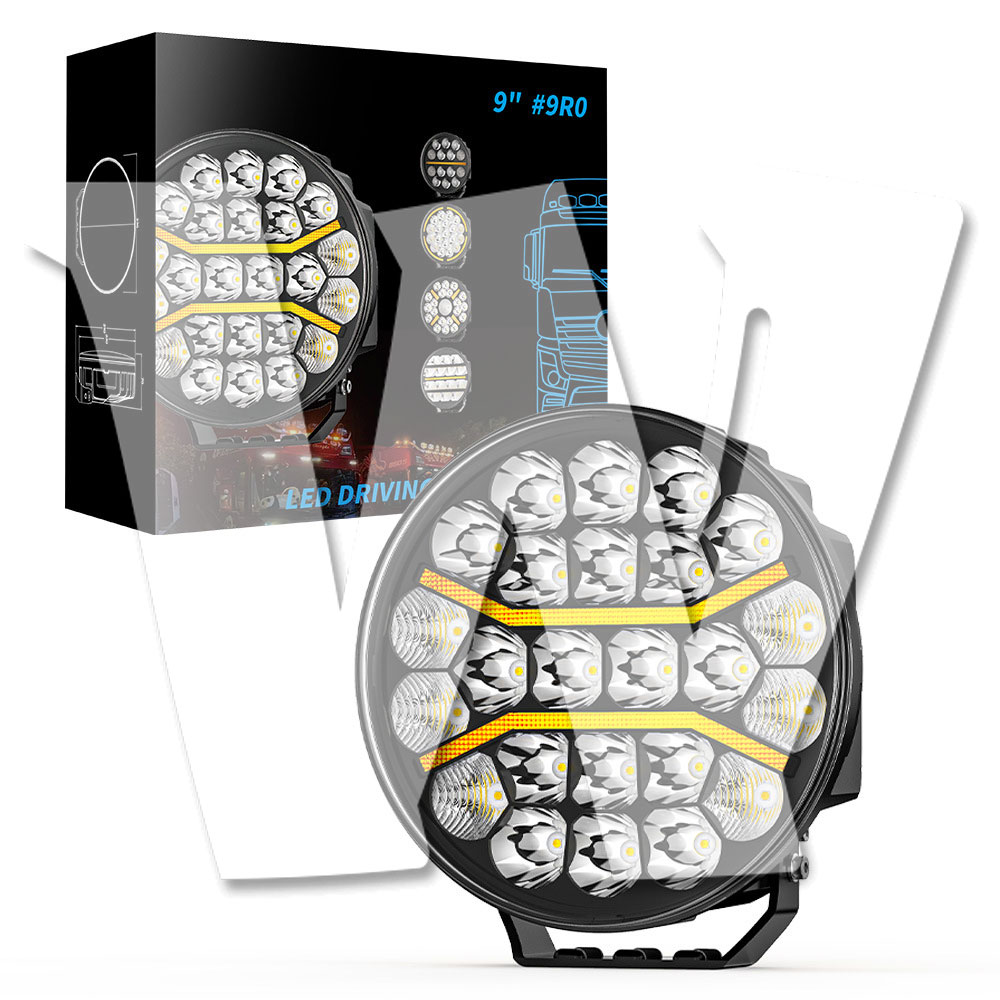 【黒武士シリーズ】 9インチ LED 作業灯 ワークライト 95W 11400LM スポット/フラッド/DRL付き 12V/24V兼用 ジープ ジムニー トラック ボート 汎用 多モード 防水｜white willow