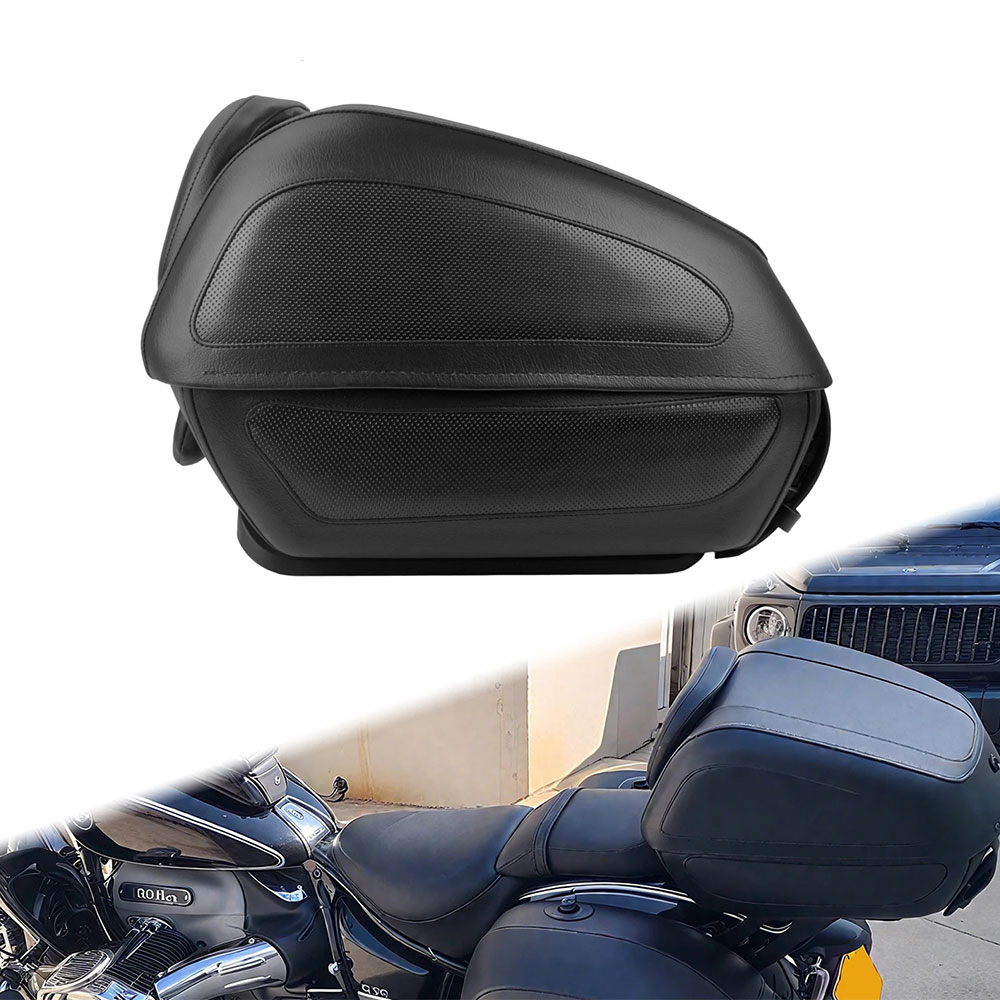 【汎用・防水・ロック付・バックレスト内蔵】 オートバイ用 大型トランクボックス マウントキット付 リアバッグ ほぼ全車種対応 ホンダ ヤマハ スズキ カワサキ ハーレー ツーリング 収納ケース