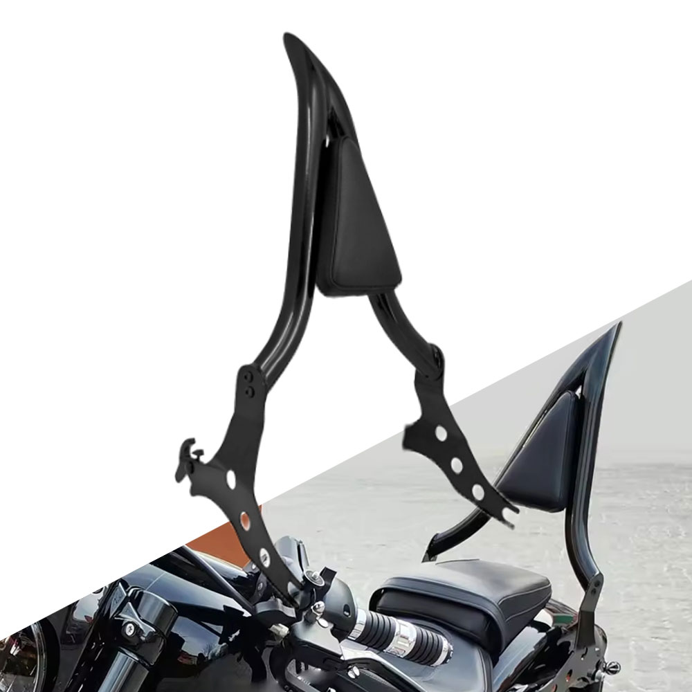 【ハーレー ソフテイル専用】 ブレイクアウト FXSB (2013-2024年式) / ファットボーイ FLFBS 114 (2018-2024年式) 専用 シシーバー バックレスト キット 背もたれ ブラック カスタムパーツ アクセサリー｜white willow