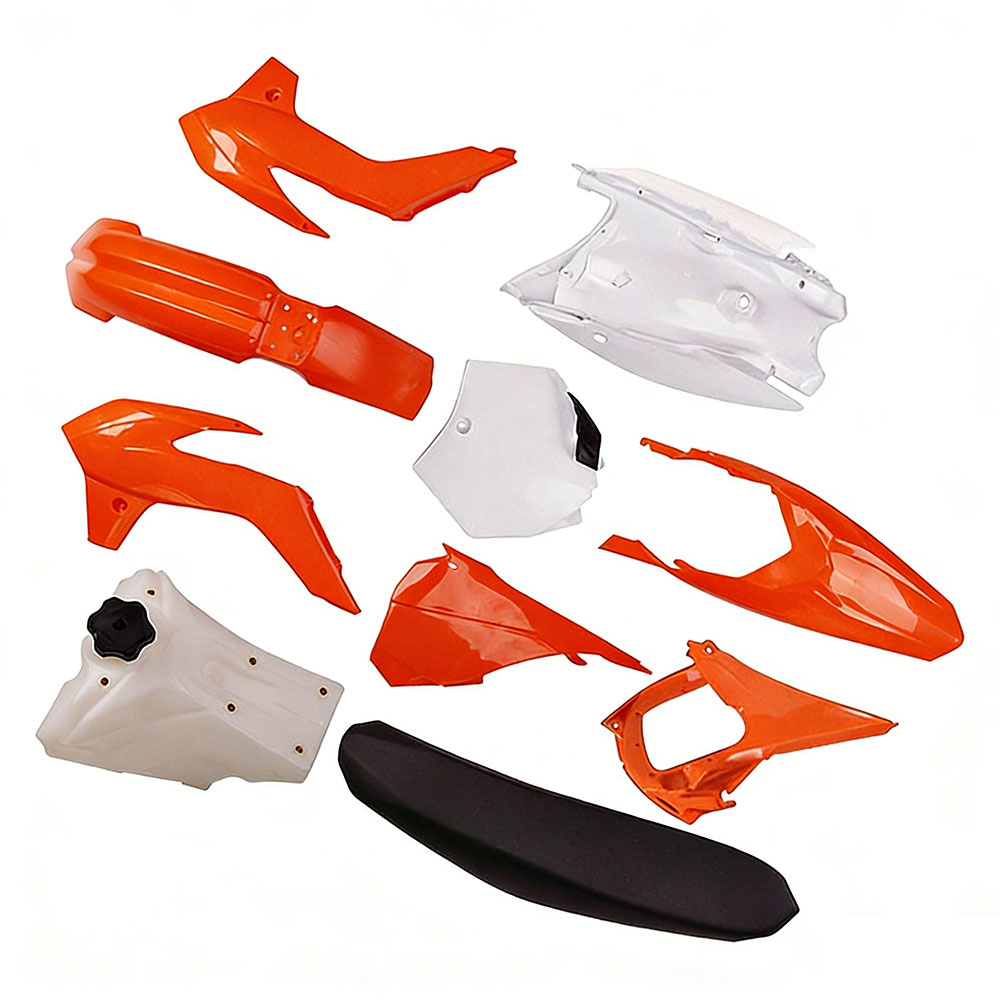 【2013年モデル】KTM 85 SX / 85 EXC フルプラスチックセット + シート + 燃料タンク オレンジ/ホワイト モトクロス 外装補修 純正交換用｜white willow