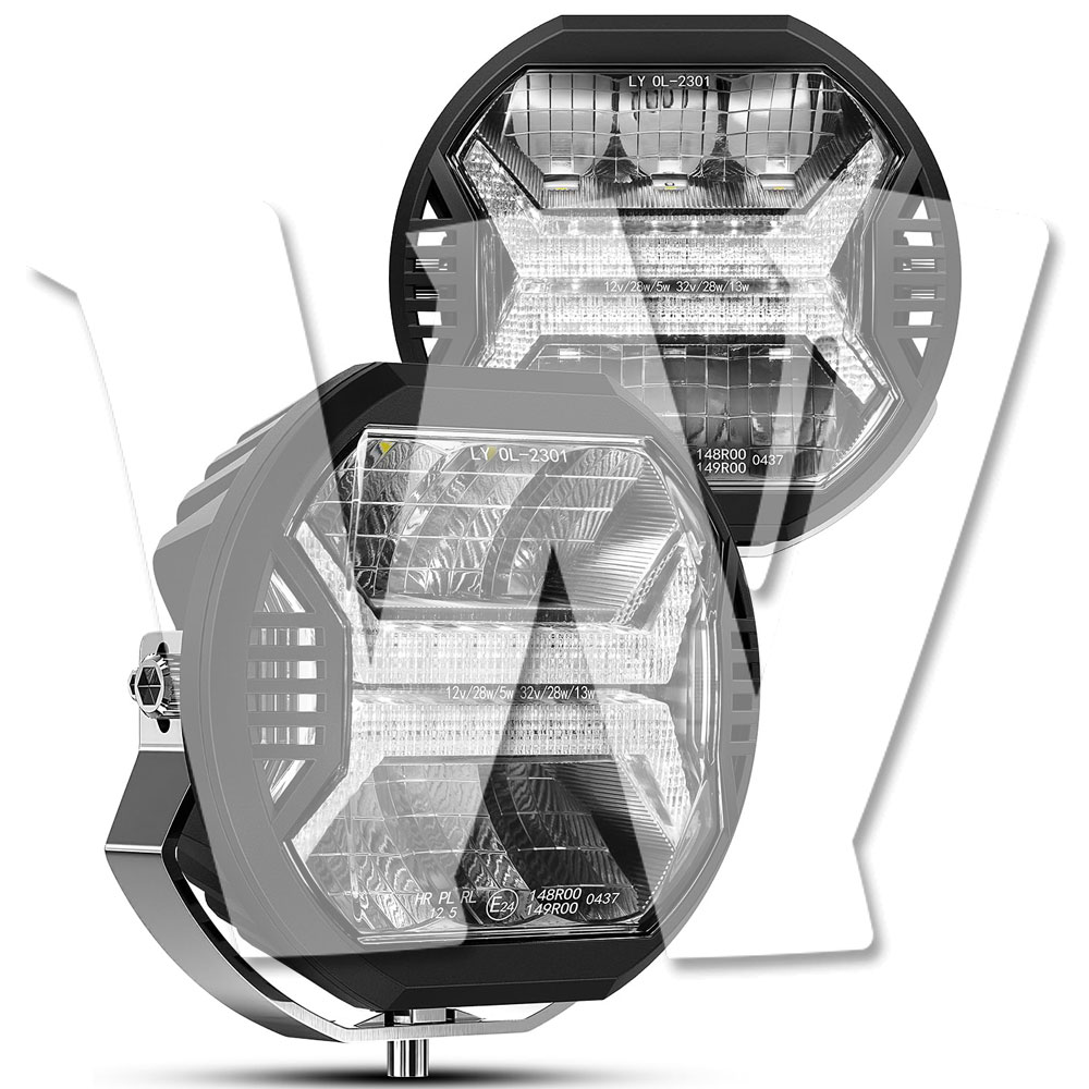 けいけい 送料無料.. Eマーク 5.75インチ 遠距離照射 LED ワークライト