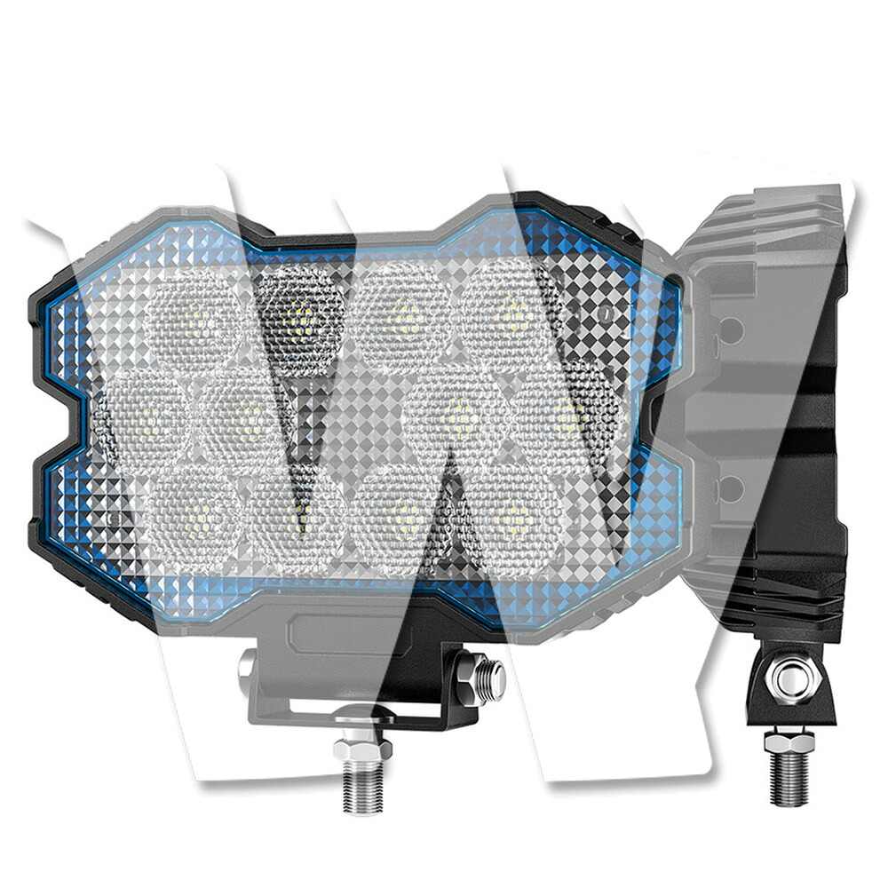 青シリーズ 5.8インチ 作業灯 LED ワークライト 34W 広角照明 拡散タイプ ホワイト 12V/24V兼用 前照灯 投光器 照明 ジープ SUV 大型車 トラック ランクル 除雪車 漁船 トラクター 漁業用 農業機械 建設機械 工事現場 防水 汎用 高品質 高輝度 2個