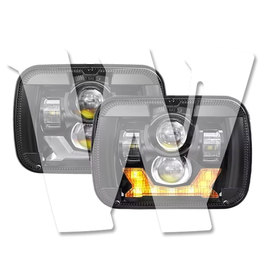 DOT 5x7 7X6 LED ヘッドライト ハイ・ロー・ディライト・ウインカー ターンシグナル付 車検対応 ホワイト アンバー ジープ YJ XJ MJ フォード F-450 550 250 E-350 トヨタ 日産 GMC サバナ 1500 2500 3500 サファリ Express1500 3500 Astro H6054 14,741円
