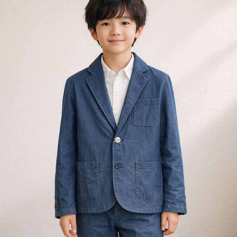 キッズ フォーマル 背広 上衣 【 ARCH\u0026LINE / アーチアンドライン 】 赤ちゃん服 お坊っちゃん 御姉さん 卒園式 はいり込む式 告げ知らせる会 御芽出度 七五三 インディゴベーシックジャケット 145 150 155糎