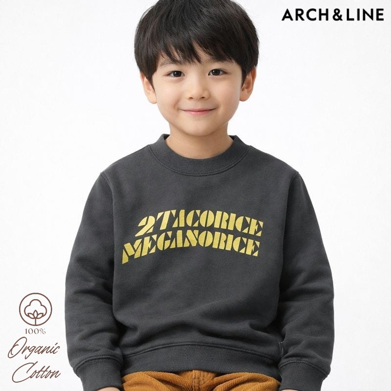 アーチアンドライン ARCH＆LINE 調教師 キッズ 御坊っちゃん うしろ帯 長袖 今めかしい ブランド名 オーガニックコットン 130 140 150糎 OG SOFT TERRY PO TACORICE AL242317